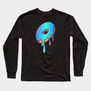 Dripping Galaxy Donut (Cyan) Long Sleeve T-Shirt